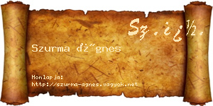 Szurma Ágnes névjegykártya